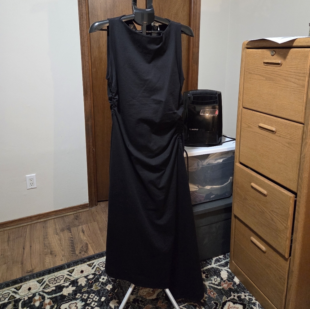 COS Black Asymmetrical Maxi Dress